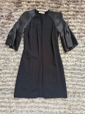 New! Vicedomini Black Bell Sleeve Luxury Facon Coat XS